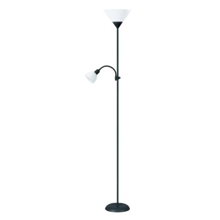 Lampa de podea Platinet PFLF066B, E27 si E14, 180cm, metal si plastic, neagra cu alb