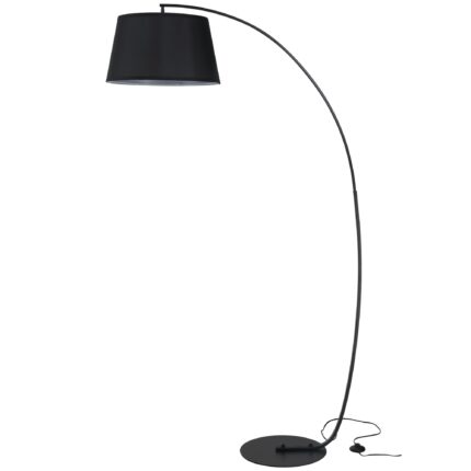 Lampadar arcuit cu abajur HOMCOM, Metal/Plastic, 47x105x190 cm, Negru