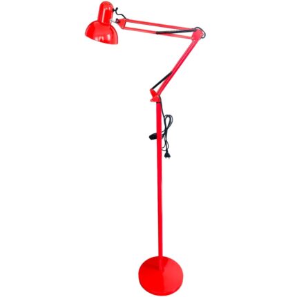 Lampadar rosu, diametru abajur 15 cm, brat reglabil, inaltime 180cm