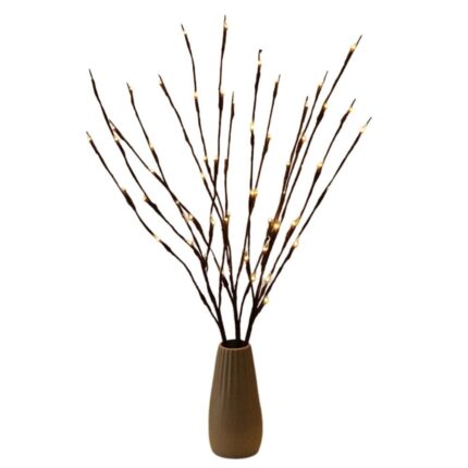 Creanga decorativa LED, Plastic, 70 cm, Negru