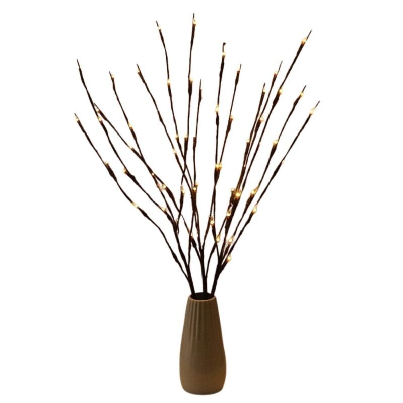 Creanga decorativa LED, Plastic, 70 cm, Negru