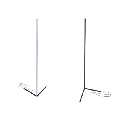 Lampadar LED RGBW de podea LVT, 20 W, 140 cm, Negru