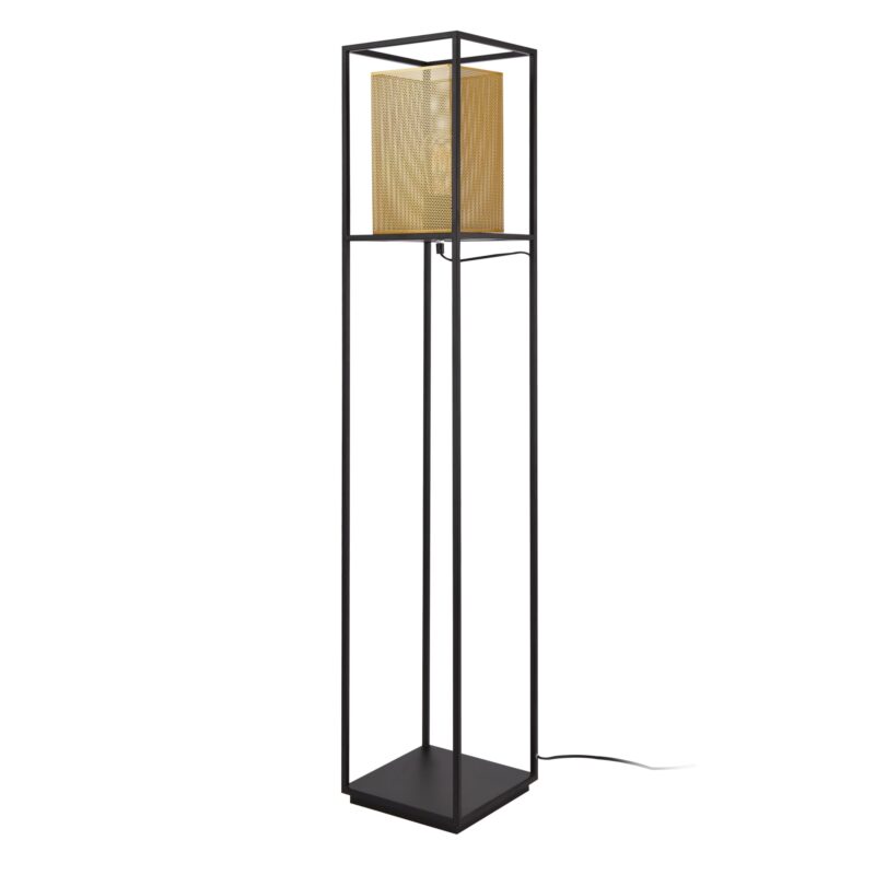 Lampa de podea, lux.pro, PXQD-0015 Southport, 123 x 22 x 22 cm, 1 x E27, max. 40W, metal, negru, auriu