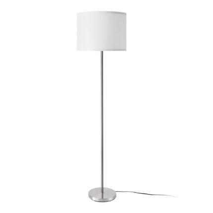 Lampa de podea, lux.pro, Tamworth, 161 cm, metal, textil, 1 x E27, max. 60W, argintiu, alb
