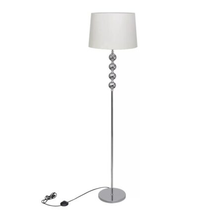 Lampadar cu bile decorative, vidaXL, Crom, Alb