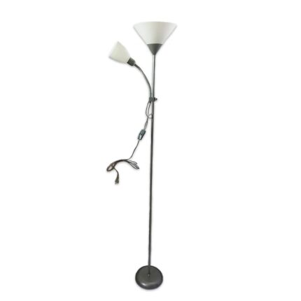 Lampadar Full 2 becuri, 1 brat reglabil, inaltime 180cm, abajur alb