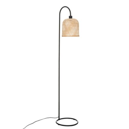 Lampadar ALI cu abajur impletit din bambus, 159 cm