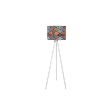 Lampadar trepied modern, Fullhouse, alb multicolor, 145X38cm, 1xE27, Model 135 , cablu 200cm