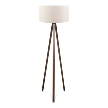 Lampa de podea, lux.pro, Newport, 140 cm, 1 x E27, 20 W, mdf, textil, maro, crem