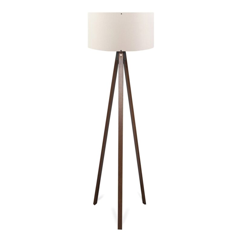 Lampa de podea, lux.pro, Newport, 140 cm, 1 x E27, 20 W, mdf, textil, maro, crem