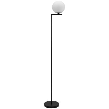 Lampadar 1 Sursa E27 60W Metal Sticla Black White 150 cm
