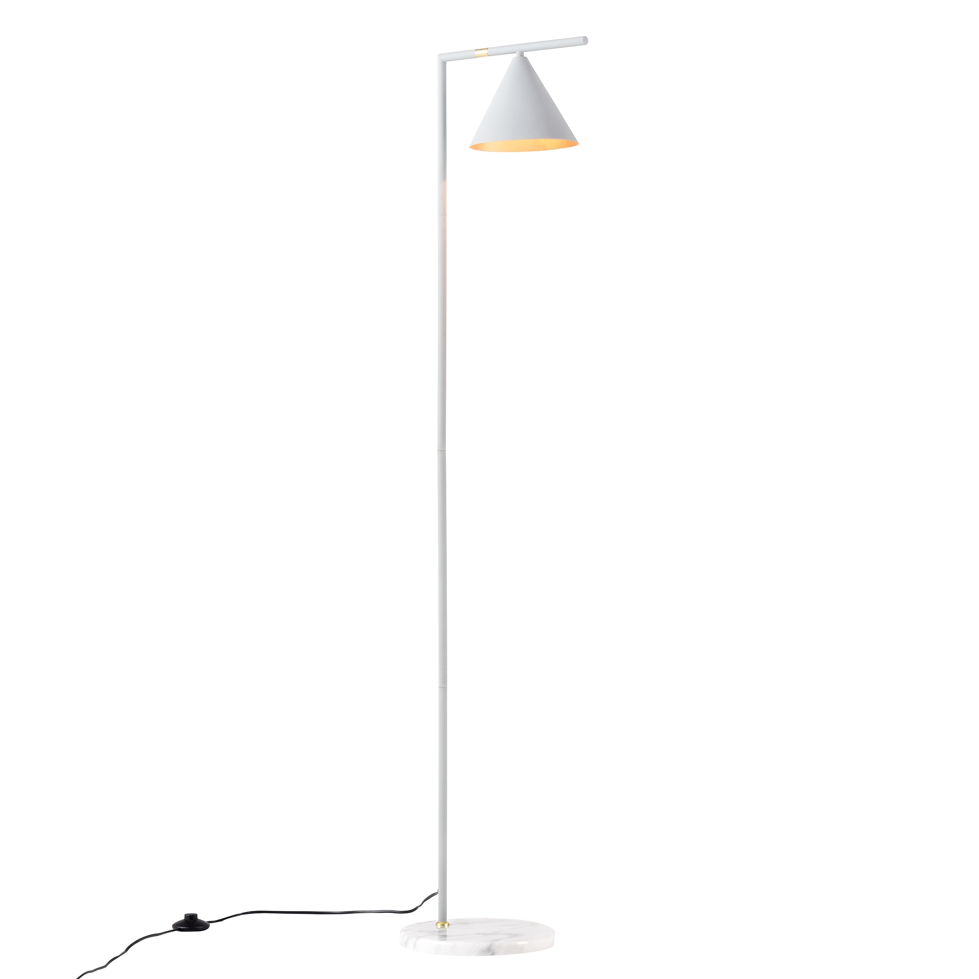 res_996524cf9d4d27f429765affc81fbcf6 Lampa de podea, lux.pro, Leicester, 1 x E27, max 60W, 160 cm, metal, marmura, alb, cu abajur in forma de con