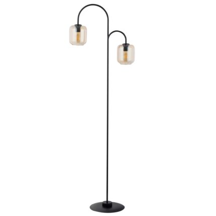 Lampadar, Sigma, 2 x E27, 60W, 164 cm, Otel, Negru