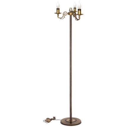 Lampadar podea, Lemir, Otel, 3 surse iluminare, Argintiu