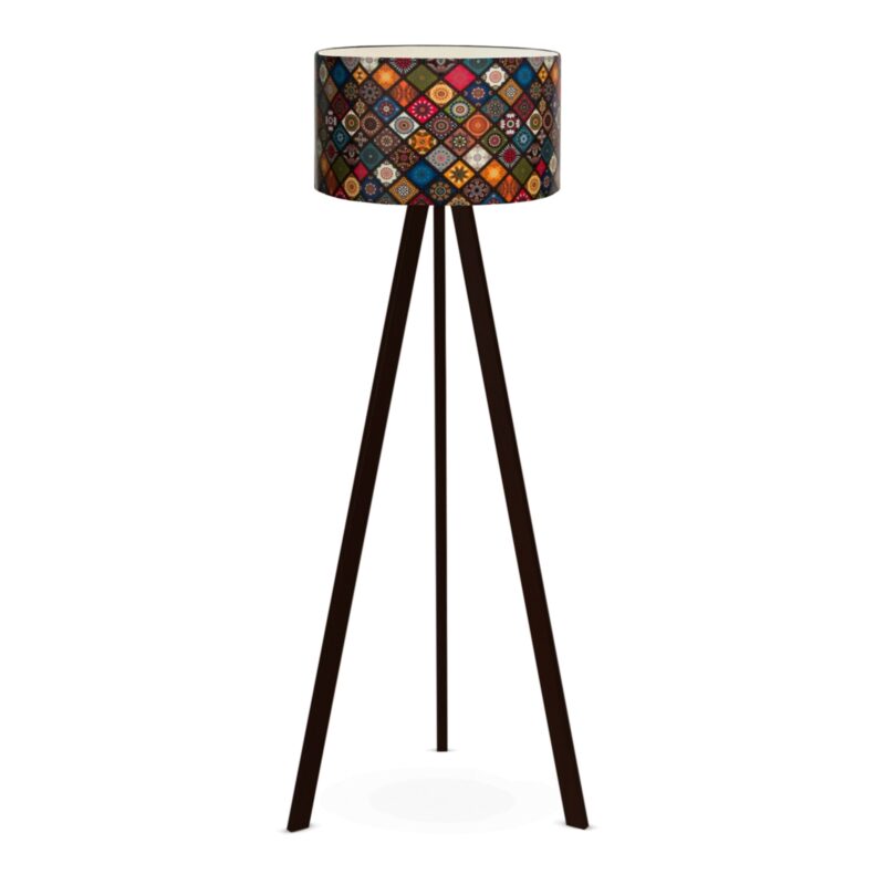 Lampa de podea, lux.pro, Newport, 140 cm, 1 x E27, 20 W, mdf, pvc, negru, multicolor
