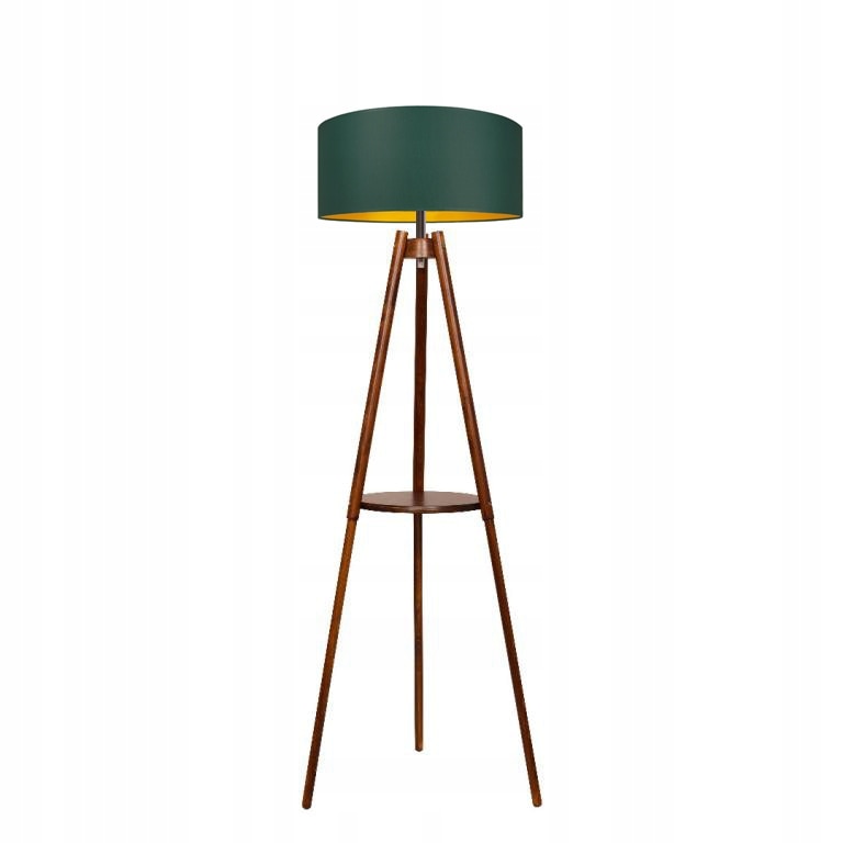 Lampa de podea, Komat, Lemn, 1 x E27, 60W, 150 cm, Maro/Verde