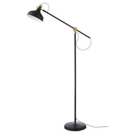 Lampadar din otel pentru citit, negru, 153 cm, 11W, E27
