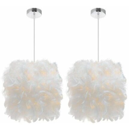 Set 2 Lampadare, 22x25cm, Ajustabil, Alb