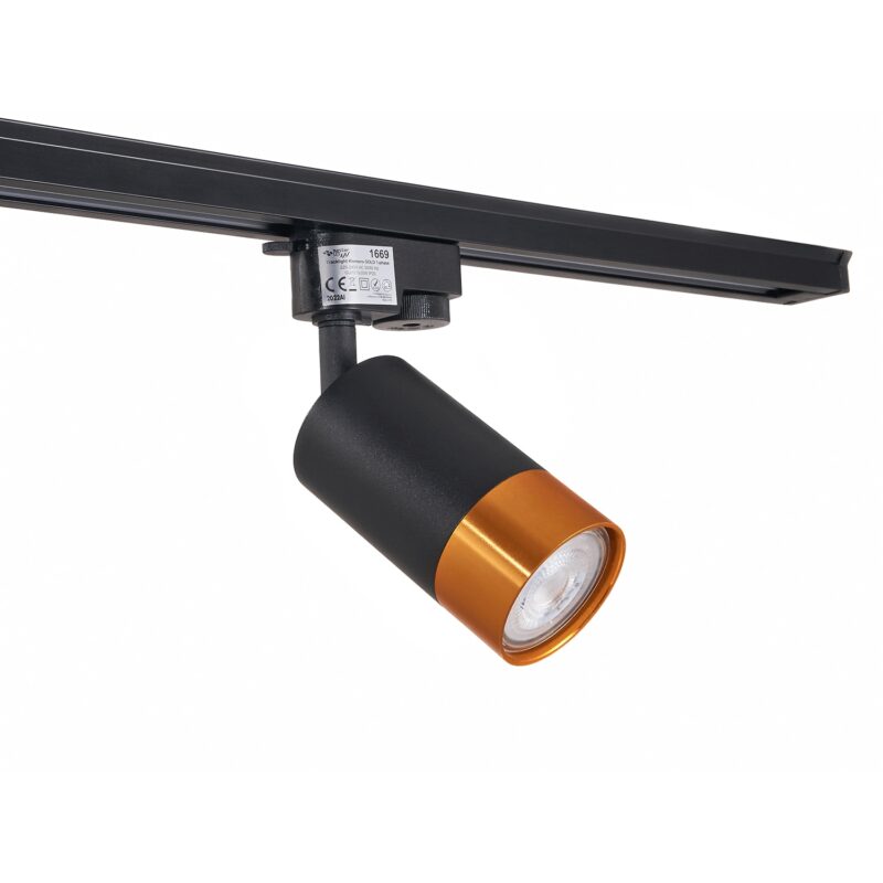 Lumina halogena sina GU10 LED Steka Klemens, Negru, Auriu