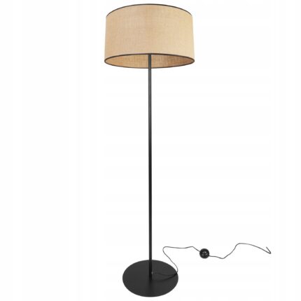 Lampa de podea, Light-Home, JUTA 2450/40CZ/LS, metal/lemn, 153cm, negru, nuante de maro si bej