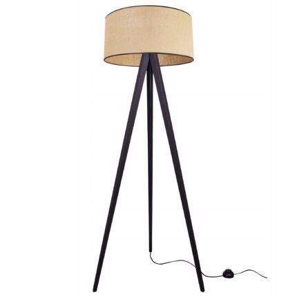 Lampadar trepied, LightHome, Lemn, Bej/Negru, 145cm, JUTA 2450/45CZ/TD