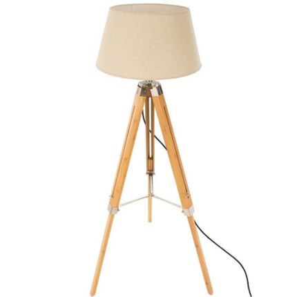 Lampadar Runo, lemn si textil, crem, 65 x 59 x 145 cm