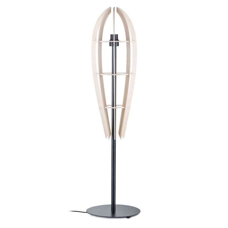 Lamp de podea, Luminex, Metal / Placaj, Stil Boho, E27, 32 x 120 cm, Natural
