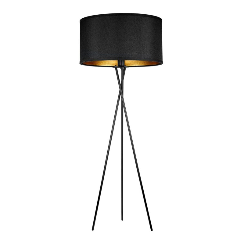 Lampa de podea ADVITI KYLO 1P AD-LD-6455BE27T, 1x60W, E27, trepied, negru/auriu