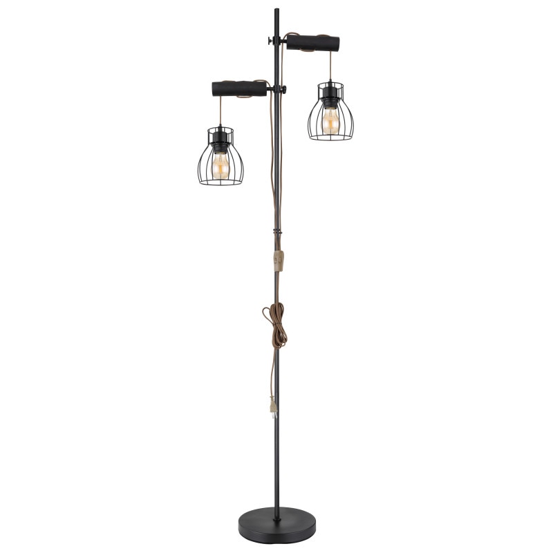 res_f9388fa2f12f71f27f09a3d1c3beef05 Lampadar Mina 15326-2SNB, cu intrerupator, 2xE27, negru mat, IP20, Globo