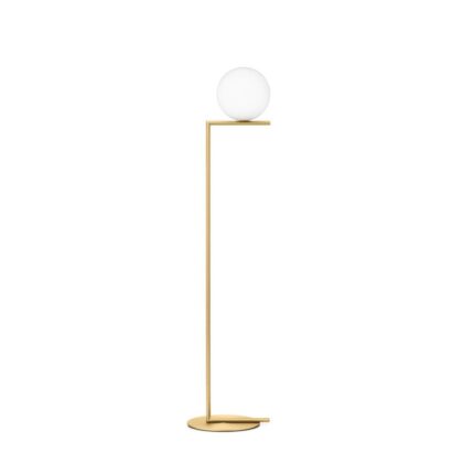 Lampadar Moon, 30X30X156 Cm, E27, 40 W, Metal/Sticla, Auriu/Alb
