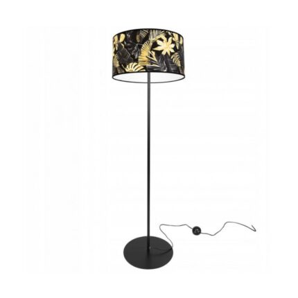 Lampadar, Light Home, Metal/Textil, 153 cm, 60 W, Model Monstery Dark, Negru/Galben