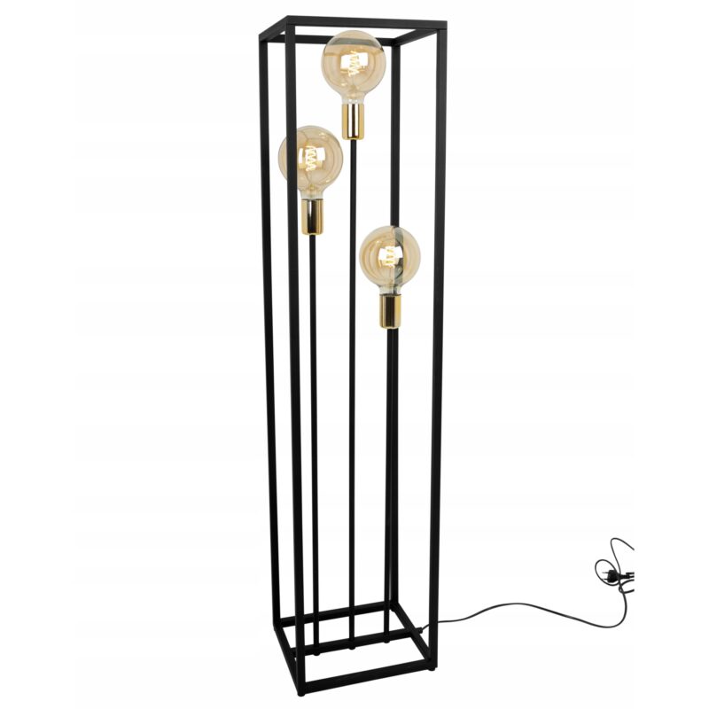 Lampadar, Light Home, 230 V, E27, Metal, 130 cm, Negru/Auriu