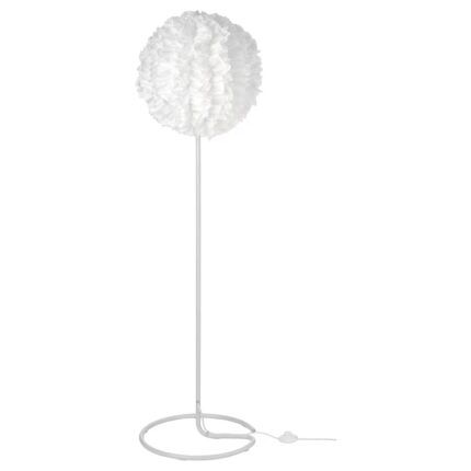 Lampadar din otel si poliester, alb, 144 cm, 16W, E27
