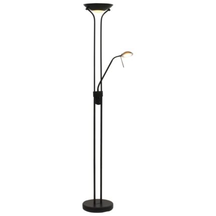 Lampa de podea, vidaXL, Otel, LED, 180 x 25 cm, Negru