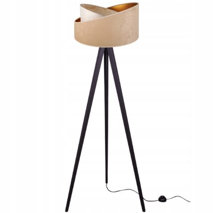 Lampadar trepied, LightHome, Lemn, Bej/Negru, 150cm, WERONA 2407/BL/TDCZ