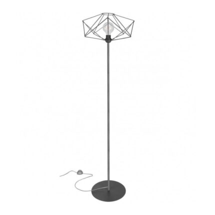 Lampa de podea cu abajur Light Home, Metal, 156 cm, Gri