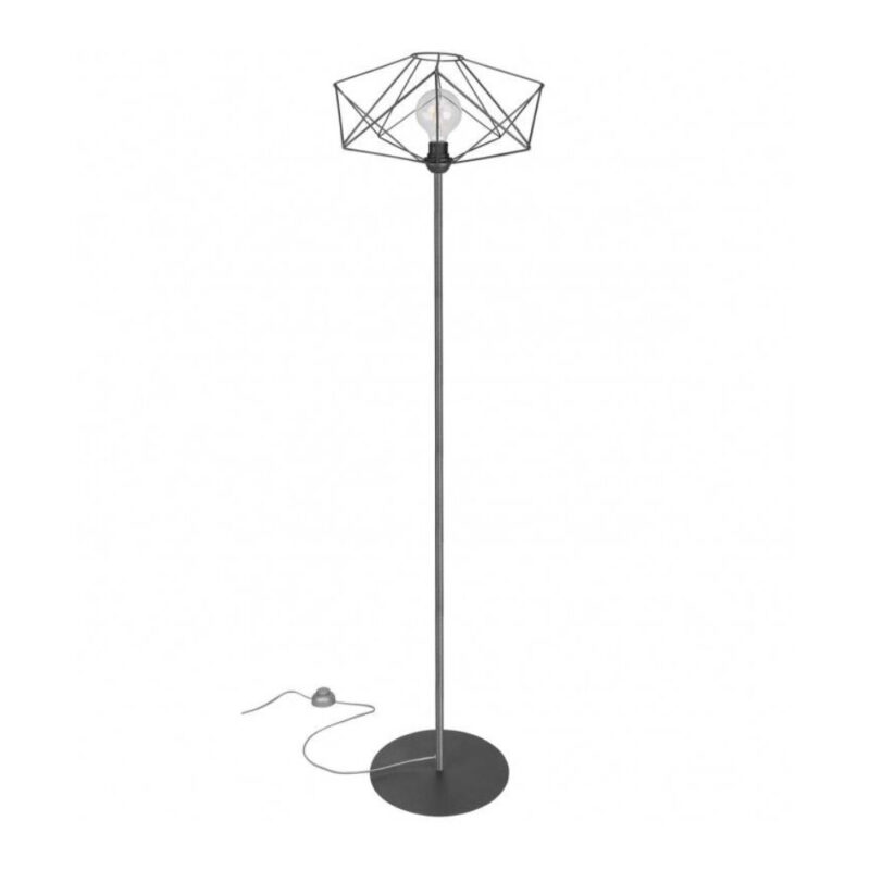 Lampa de podea cu abajur Light Home, Metal, 156 cm, Gri