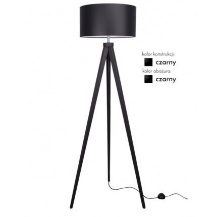 Lampadar Light Home, Lemn, 150 cm, E27, Negru