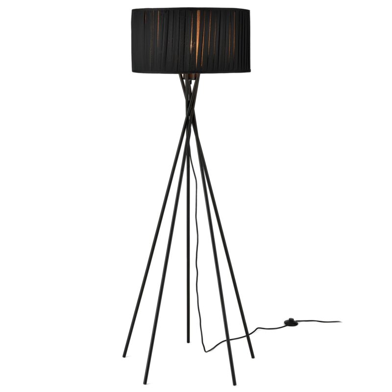 Lampa de podea Black Mikado, lux.pro, 155 cm, 1 x E 27,60W, textil/metal, negru