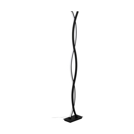 Lampadar LASANA 3, EGLO, LED, 32W, 3400 lm, lumina calda, otel, aluminiu, plastic, negru, alb, 142 x 25 x 13 cm, A+, intrerupator la picior