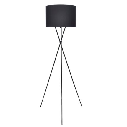 Lampadar cu abajur si stativ, Tesatura, Negru