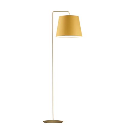 Lampadar de podea Rijad, Lysne, Metal/PVC, E27, 230 V, 60 W, 43 x 156 cm, Auriu/Galben mustar