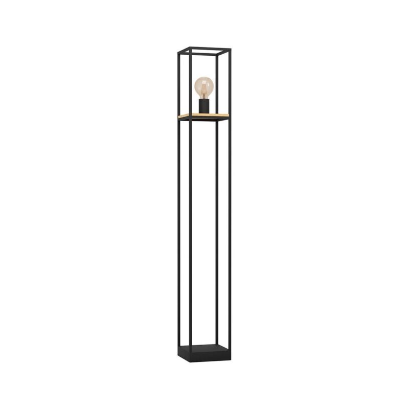 Lampadar, Eglo, Metal / Lemn, E27, 40W, 230V, 18 x 128.5 cm, Negru