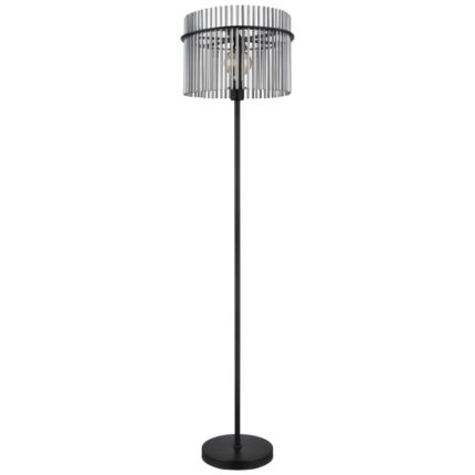 Lampadar Globo Gorley, negru, sticla, 1xE27, H.152 cm
