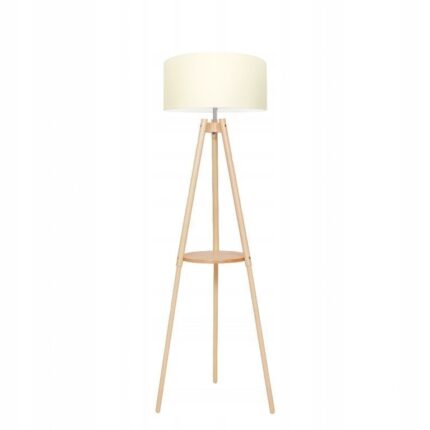 Lampa de podea, Komat, Lemn, 1 x E27, 60W, 150 cm, Bej