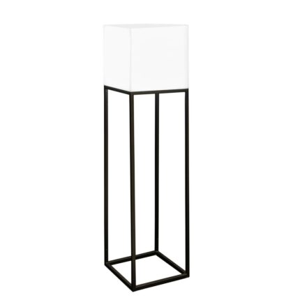 Lampadar BigBuy Block, polietilena si otel, alb si gri, 38x38x155cm