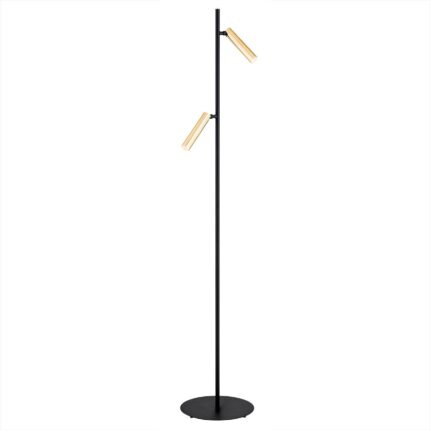 Lampadar, Argon, 2x6W, G9, Otel, Negru/Auriu