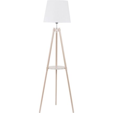 Lampadar de interior, TK Lighting, Metal, Soclu E27, Alb/Bej