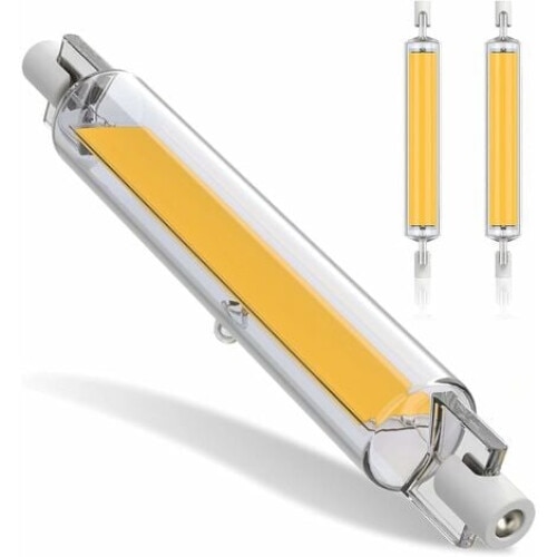 Set 2 Becuri LED R7S 118mm, 20W echivalent 80-100W, Lumina Calda 3000K, Dimabile, Unghi Iluminare 360, Ceramic, Multicolor