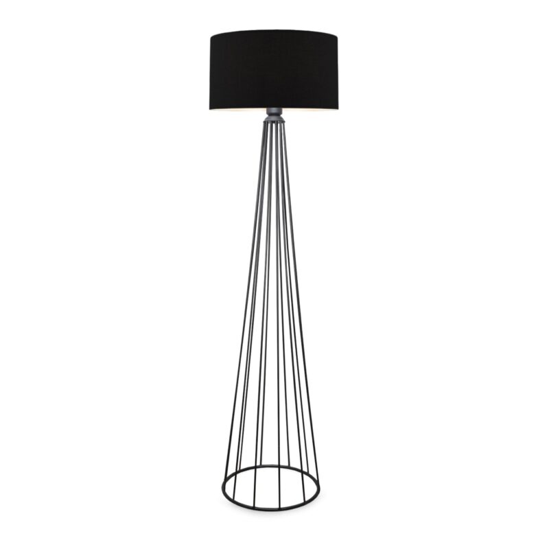 Lampa de podea, lux.pro, Neath, 1 x E27, max 20W, metal, textil, antracit, negru